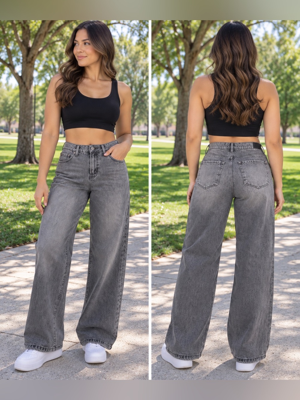 Hollister Low Rise Baggy Jeans Gray Wash W30 10R